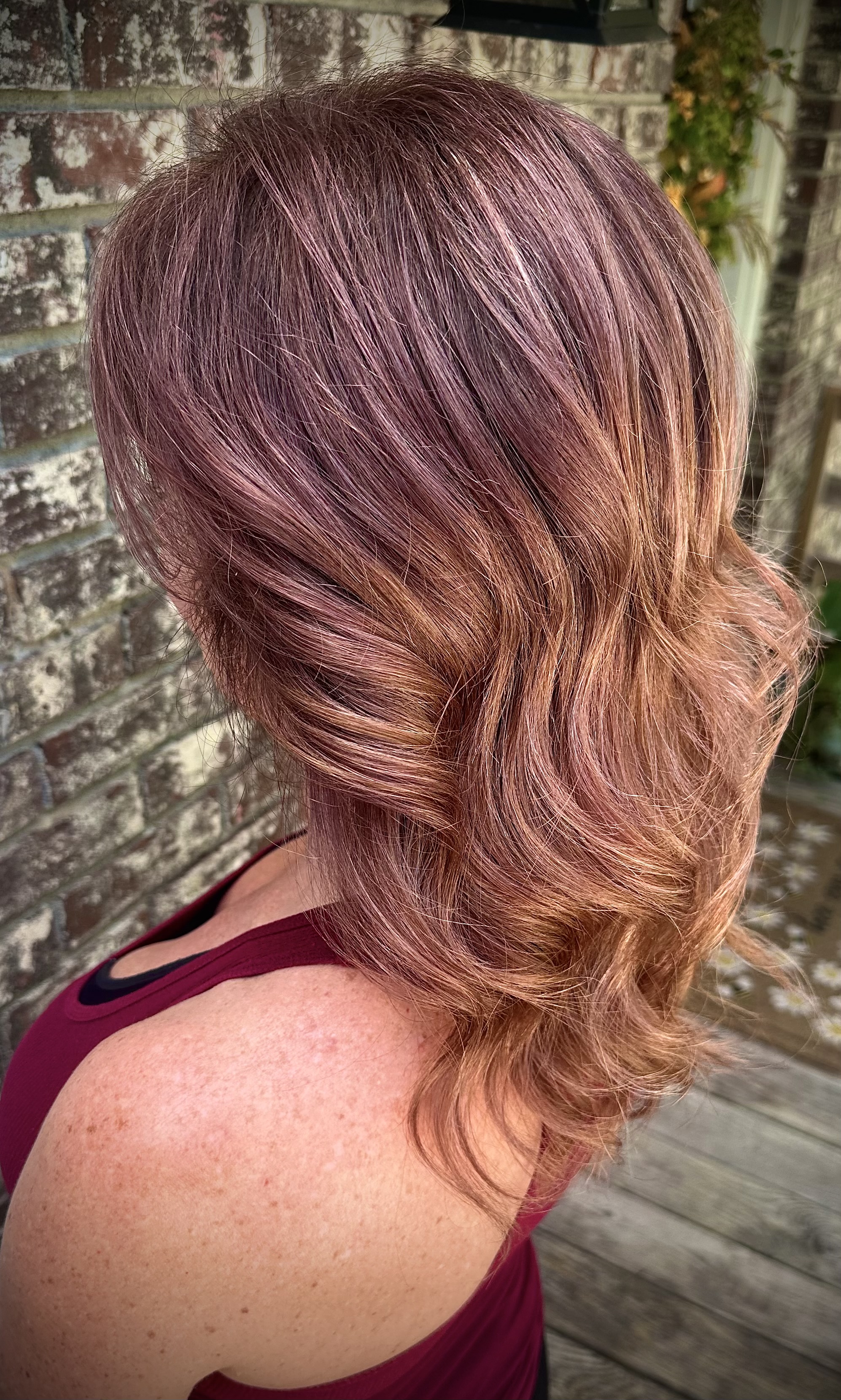 Rose and copper waves